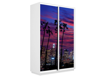 Шкаф-купе Экспресс 2-х дверный (Фото №1014 Закат над городом)