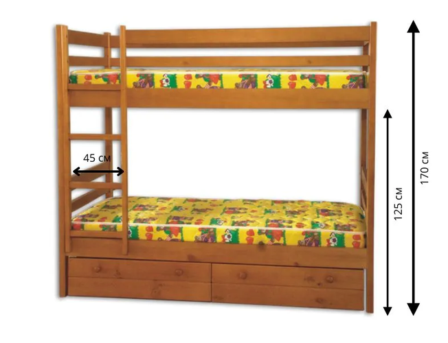 Кровать двухъярусная Велес Саша с ящиками