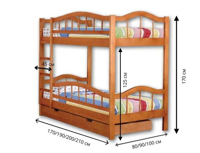 Кровать двухъярусная Велес Тандем-1 с ящиками