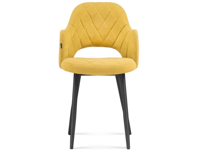 Стул на металлокаркасе Гутрид ромбы спереди горчичный/черный (Арт.504183)