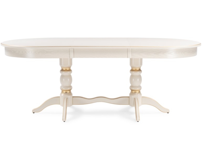 Деревянный стол Дейвер 160(220)х100 слоновая кость/золото (Арт.515968)